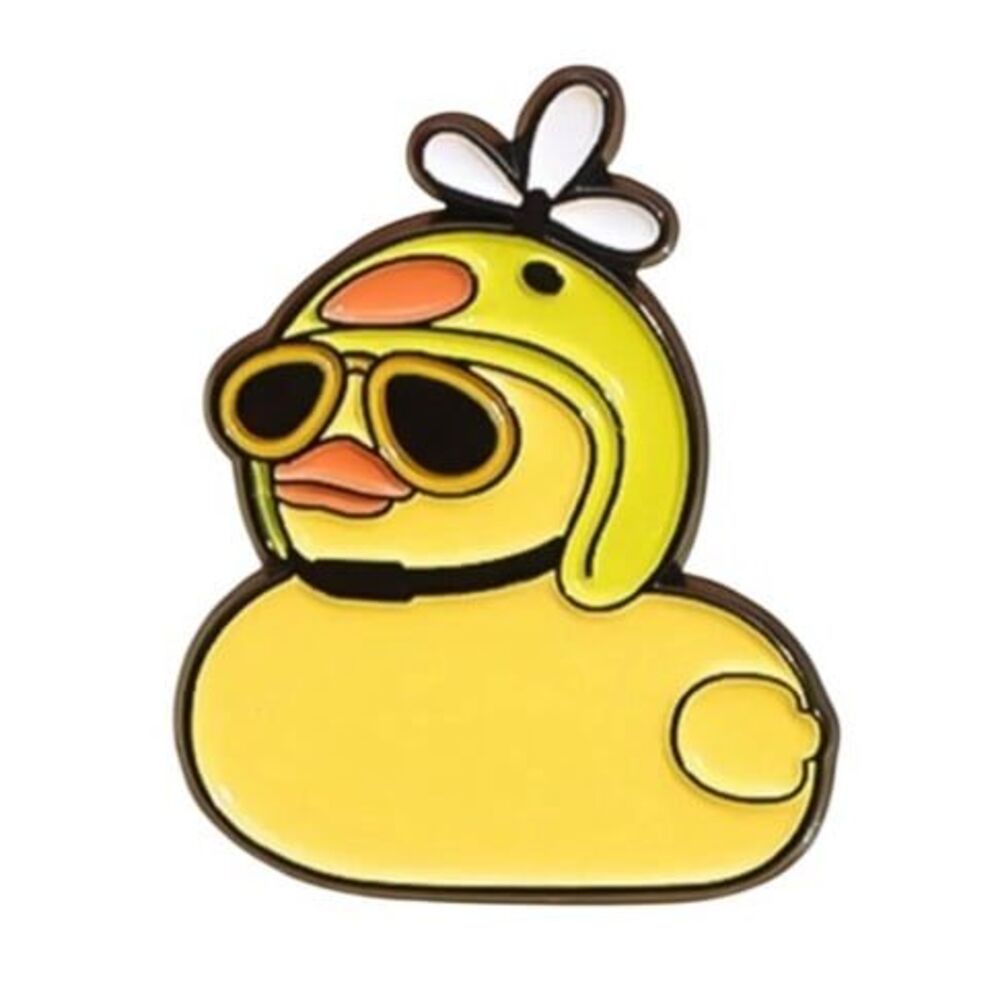 Rubber Duckie Helmet Brooch Enamel Pin